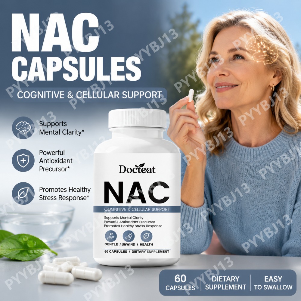 Nac N Acetyl Cysteine - Docteat NAC Nahrungsergänzungskapseln mit N-Acetyl-L-Cystein, Vitamin