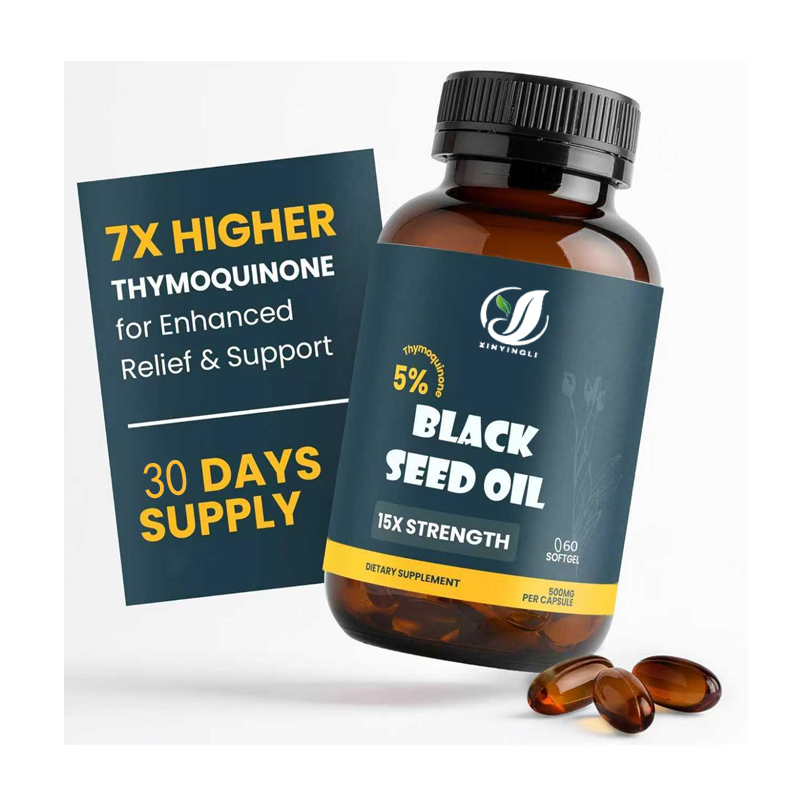 Black Seed Oil Capsule - Bio-Schwarzkümmelöl Kaltgepresste Kapseln | 5% Hyaluronsäure-Quinon,
