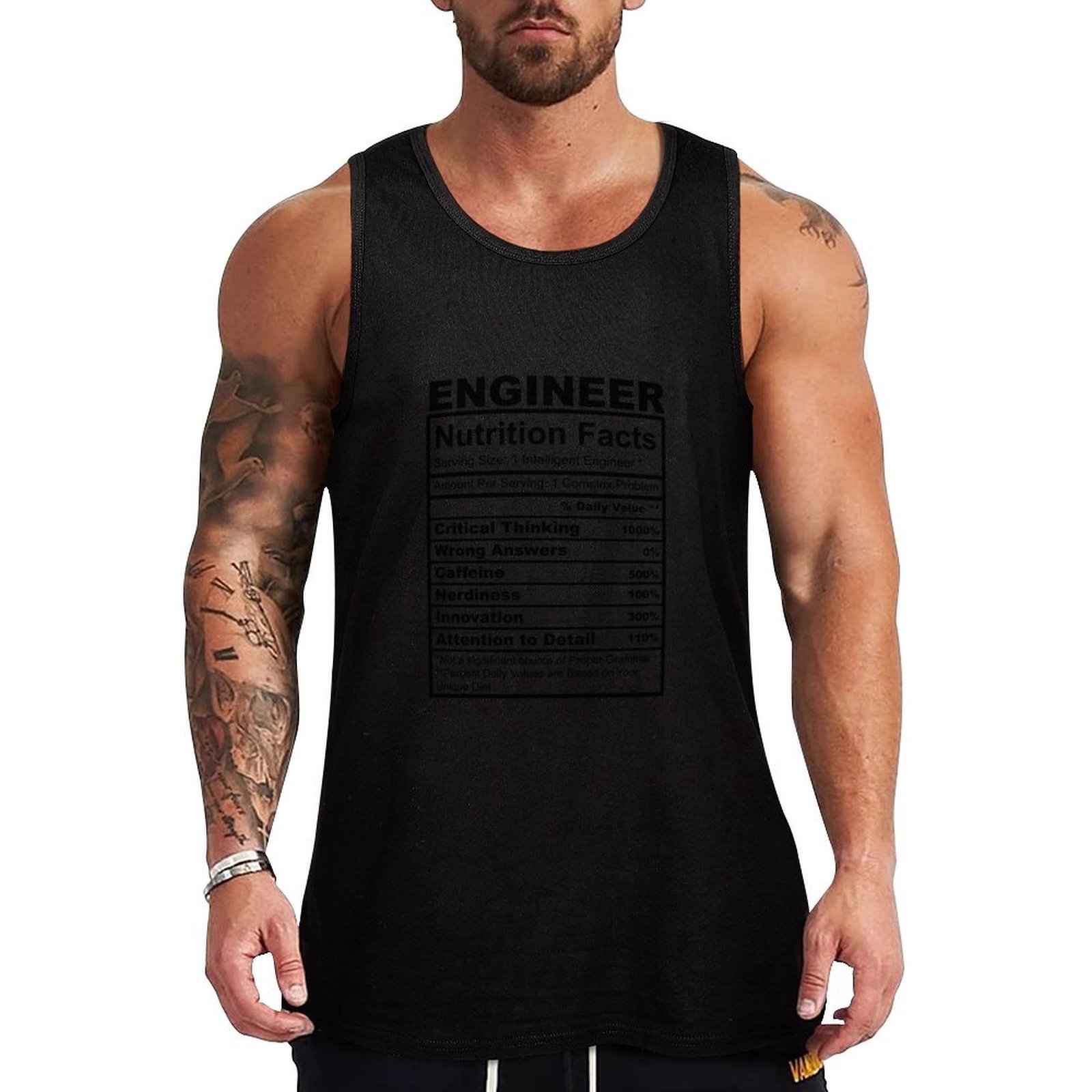 The Nutrition Fitness - Lustiges Ingenieur-Geschenk, Nährwertangaben, Humor, Tank-Top, Fitness-Workout-Tank-Top,