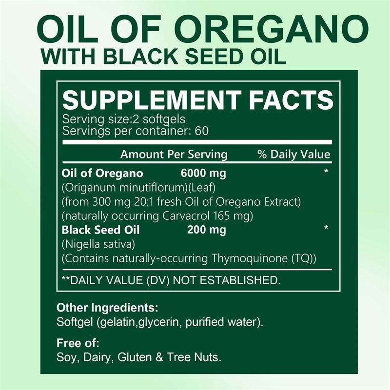 Oreganoöl-Kapseln – mit schwar – Black Seed Oil Capsule Bewertung und Preis